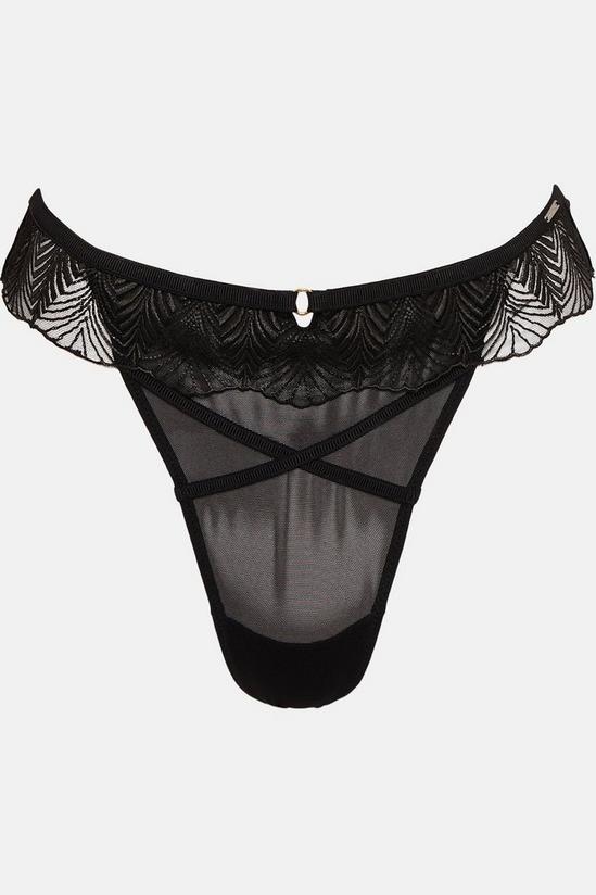 KarenMillen Scallop Embroidery Detailed Thong 5
