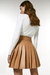 KarenMillen Leather Pleated Buckle Kilt Skirt thumbnail 3