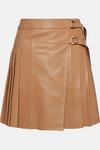 KarenMillen Leather Pleated Buckle Kilt Skirt thumbnail 5