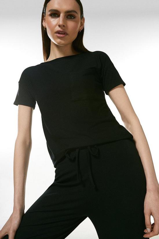 KarenMillen Lounge Short Sleeve Viscose Jersey T-shirt 1