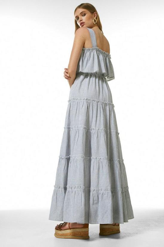 KarenMillen Tiered Woven Stripe Maxi Dress 3