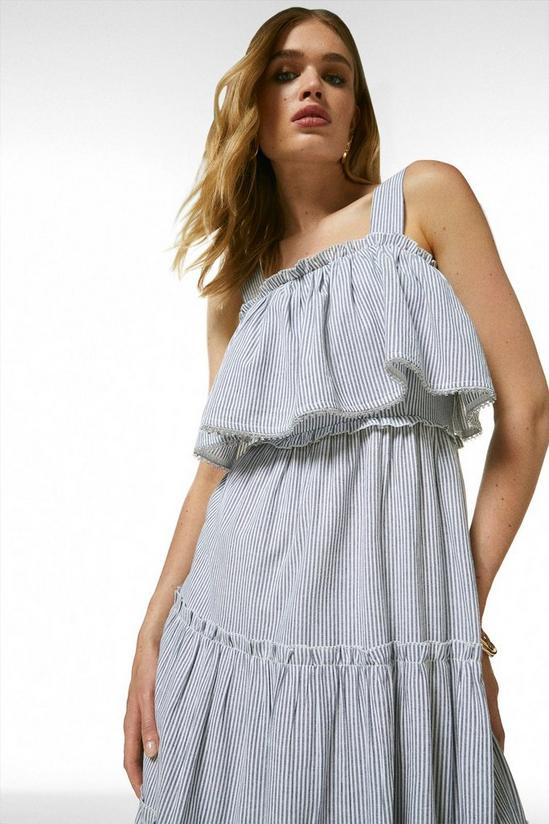 KarenMillen Tiered Woven Stripe Maxi Dress 4