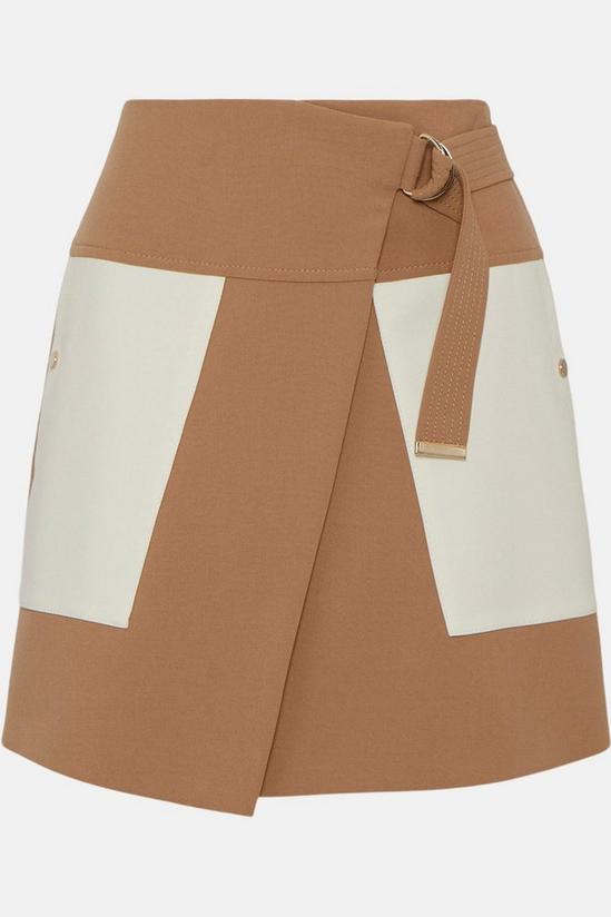 KarenMillen Compact Stretch Contrast Pocket A Line Skirt 5