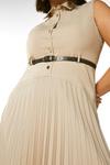 KarenMillen Plus Size Polished Wool Sleeveless Pleat Dress thumbnail 2