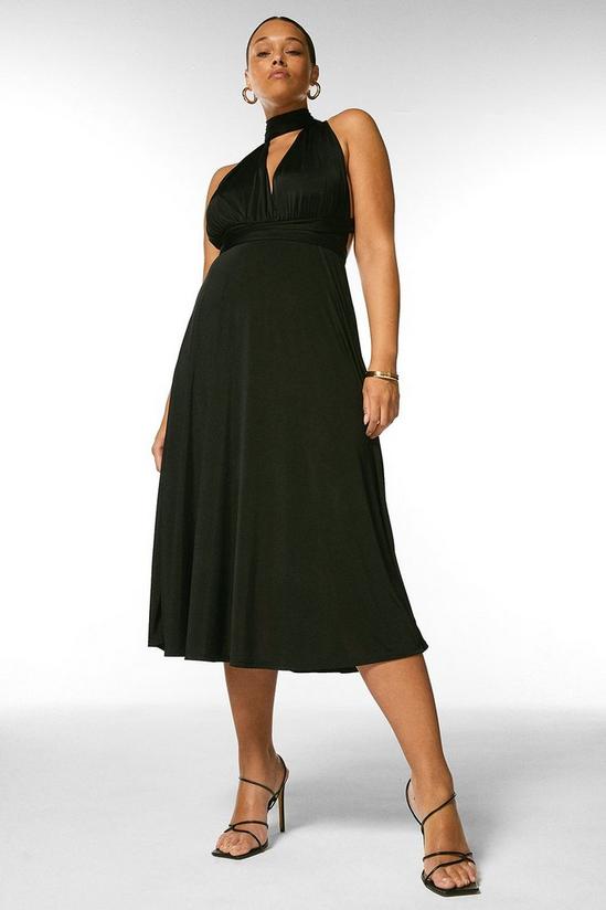 KarenMillen Plus Size Multiway Slinky Jersey Midi Dress 4