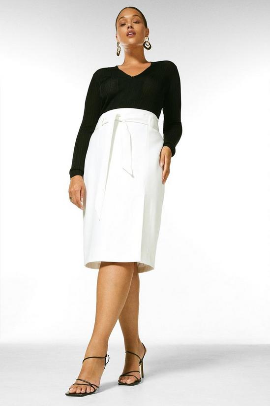 KarenMillen Plus Size Structured Stretch Tie Belt Skirt 1