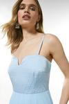 KarenMillen Quilt Satin Bodice And Pleat Strappy Dress thumbnail 2