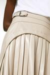 KarenMillen Leather Pleated Buckle Waist Skirt thumbnail 2