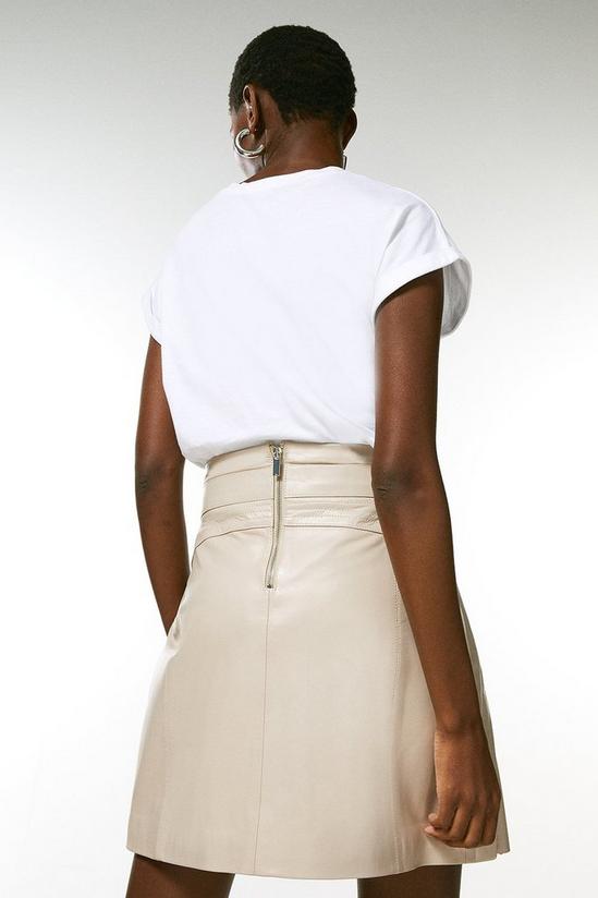KarenMillen Leather Pleated Buckle Waist Skirt 3