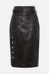 KarenMillen Leather Seam And Stud Detail Pencil Skirt thumbnail 5