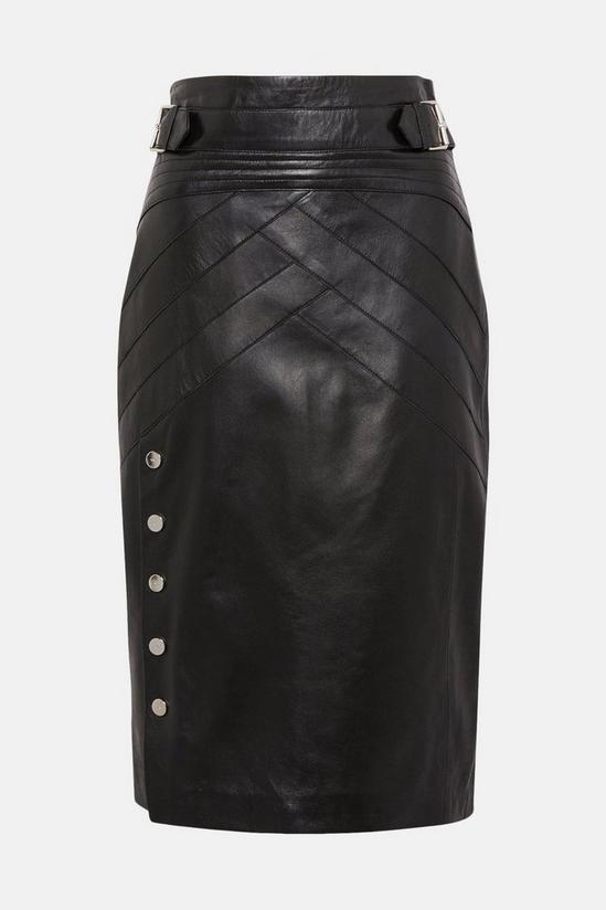 KarenMillen Leather Seam And Stud Detail Pencil Skirt 5
