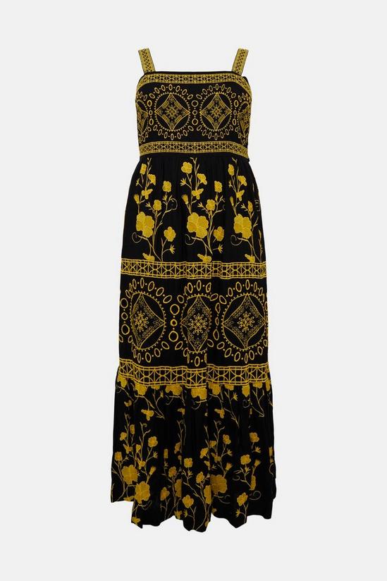 KarenMillen Plus size Tile Embroidered Low Back Woven Maxi 5