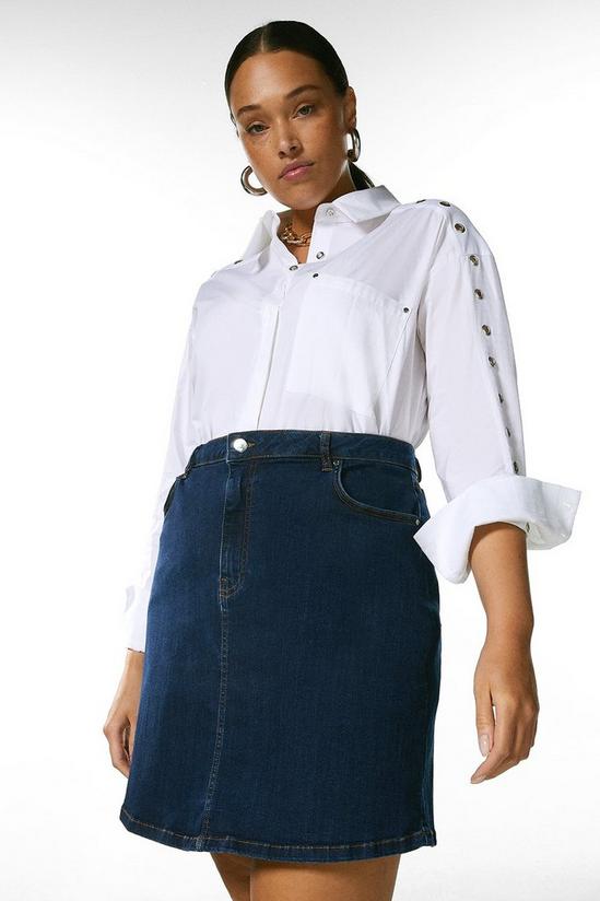 KarenMillen Plus Size 5 Pocket Denim Skirt 1