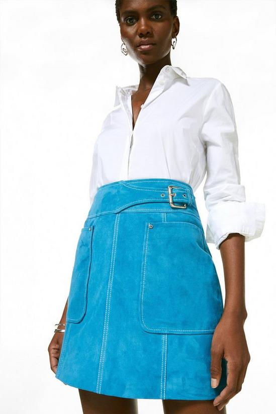 KarenMillen Suede Patch Pockets Mini Skirt 1