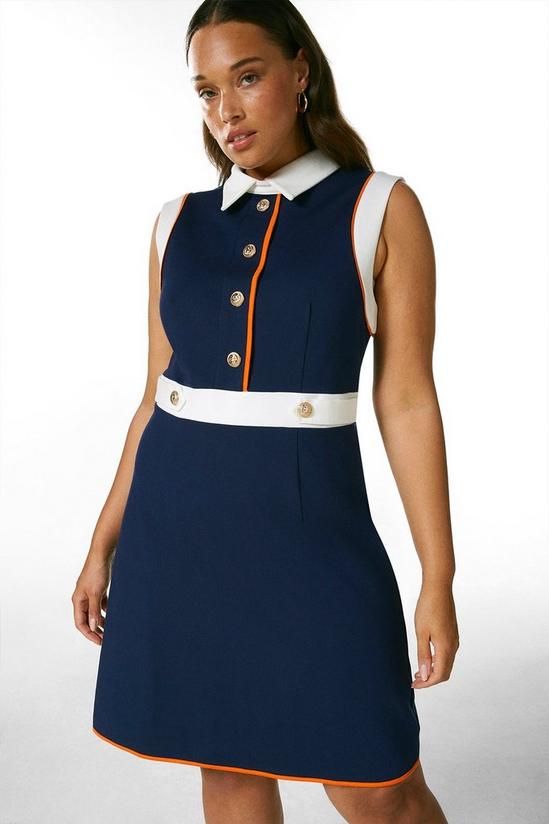 KarenMillen Plus Size Colour Pop Collar Ponte Dress 2