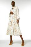 KarenMillen Chain Print Pleated Trench Coat thumbnail 1