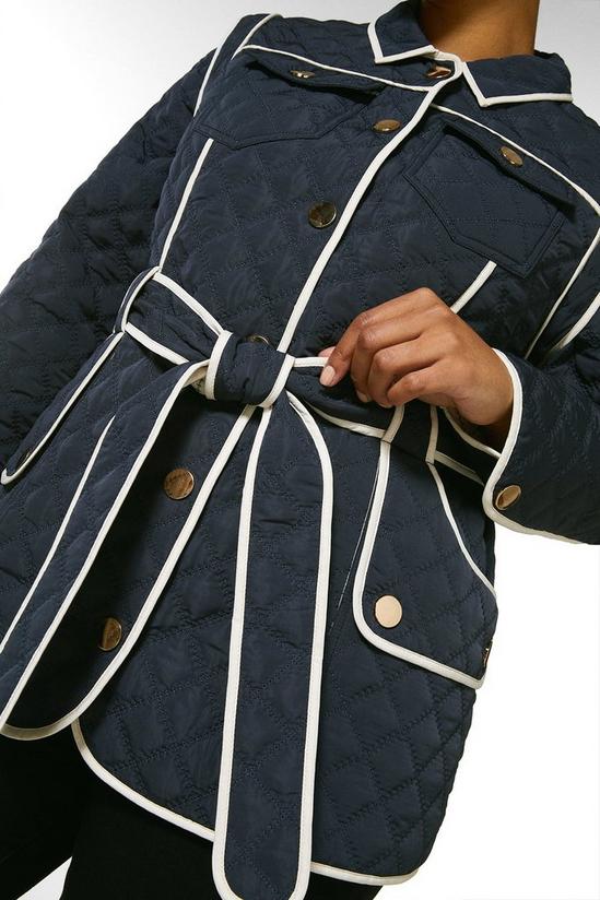 KarenMillen Plus Size Quilted Short Belted Coat 2