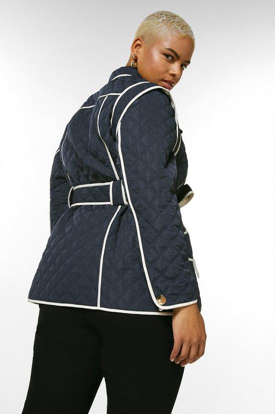 KarenMillen Plus Size Quilted Short Belted Coat 3