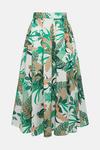 KarenMillen Cotton Poplin Palm Woven Full Skirt thumbnail 4