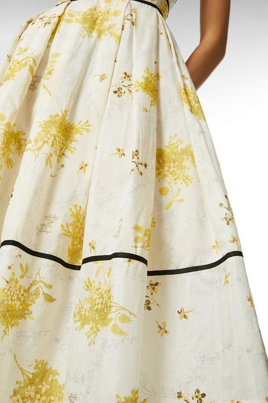 KarenMillen Petite Meadow Floral Corset Silk Cotton Dress 2