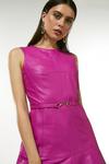 KarenMillen Leather Fit And Flare Mini Dress thumbnail 2