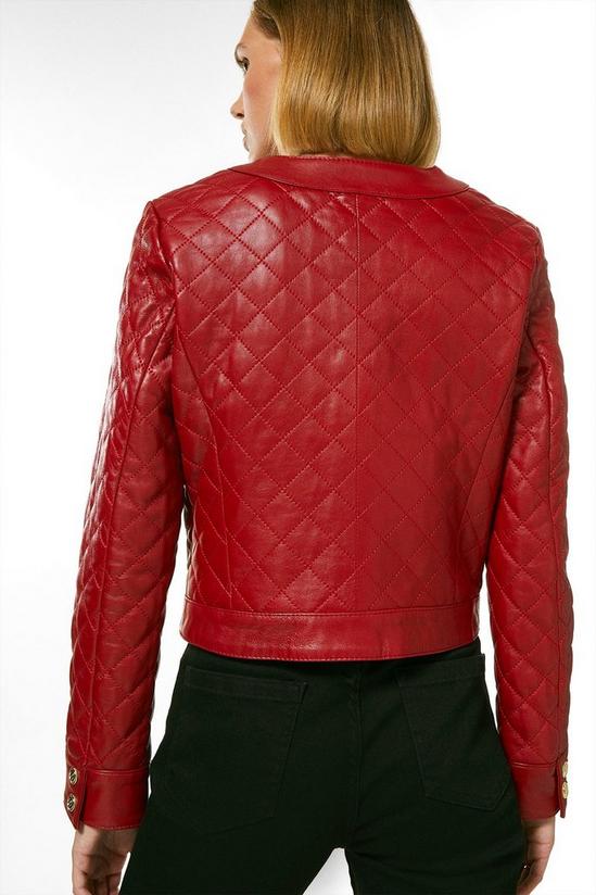 KarenMillen Petite Leather Quilted Trophy Jacket 3