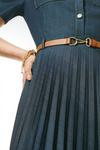 KarenMillen Pleated Tailored Denim Short Sleeve Maxi Dress thumbnail 2