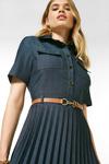 KarenMillen Pleated Tailored Denim Short Sleeve Maxi Dress thumbnail 4