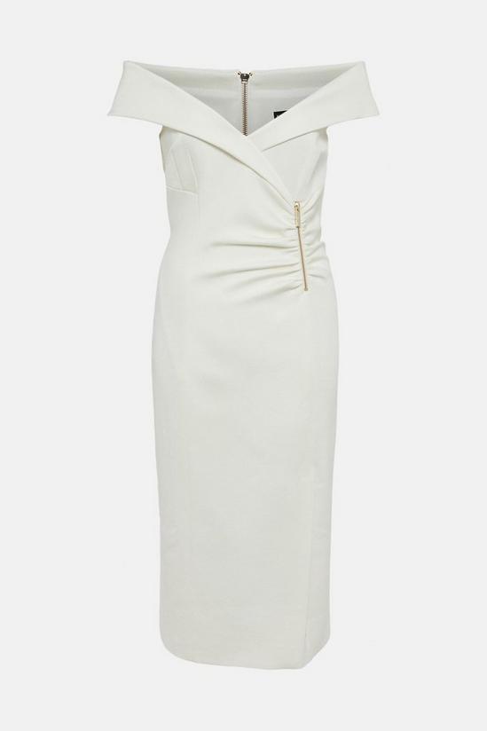 KarenMillen Italian Structured Jersey Zip Bardot Dress 4
