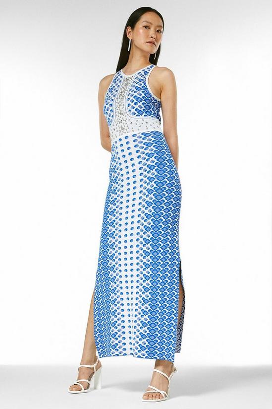 KarenMillen Embellished Geo Knit Maxi Dress 1