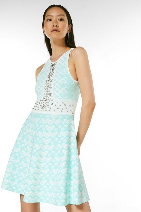 KarenMillen Jacquard And Embellished Knit Dress 1