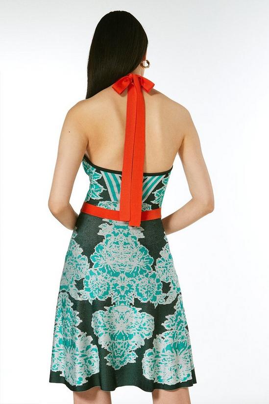 KarenMillen Mirrored Floral Skater Knit Dress 3