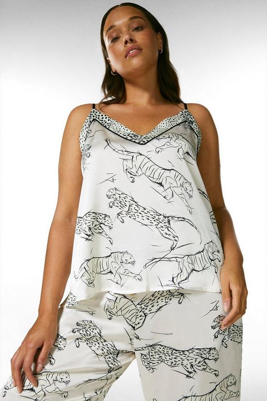 KarenMillen Plus Size Tiger Print Satin Nightwear Cami 1