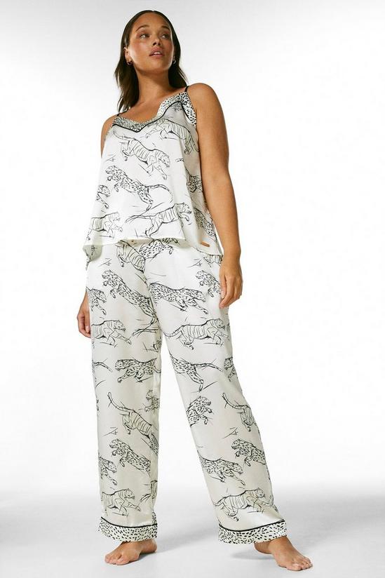 KarenMillen Plus Size Tiger Print Satin Nightwear Cami 4