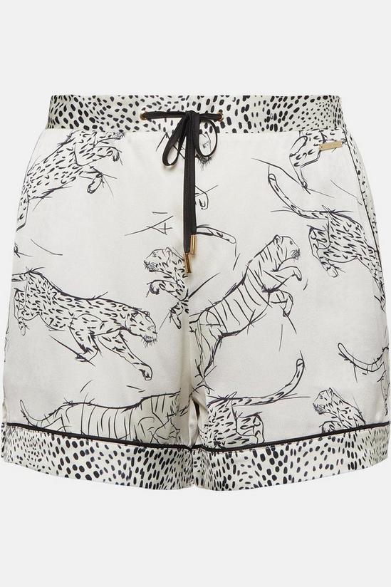 KarenMillen Plus Size Tiger Print Satin Nightwear Shorts 5