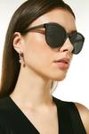 KarenMillen Deep Round Sunglasses With Exposed Core Wire thumbnail 1
