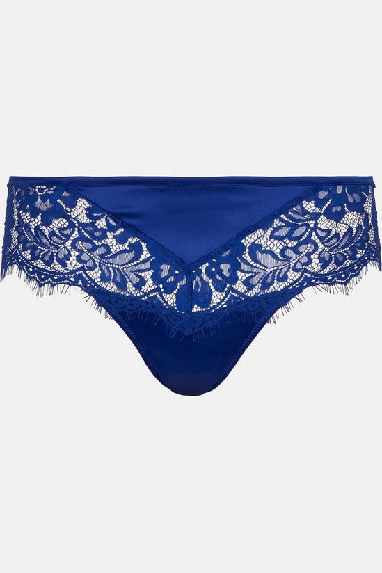 KarenMillen Satin And Lace Thong 4