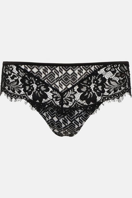 KarenMillen Geo Satin And Lace Thong 4