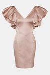 KarenMillen Italian Structured Satin Ruffle Sleeve Mini Dress thumbnail 4