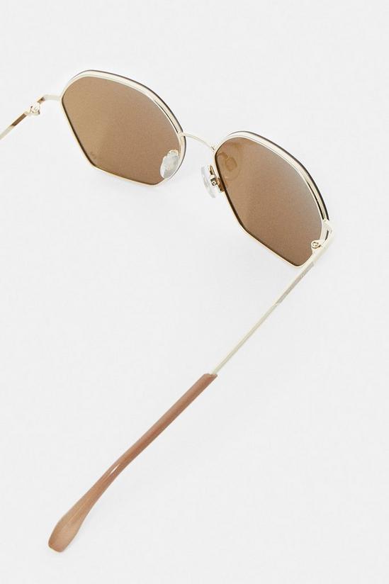 KarenMillen Soft Hexagonal Slim Sunglasses 3