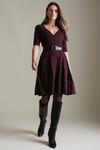 KarenMillen Belted Wrap Short Sleeve Viscose Blend Jersey Dress thumbnail 1
