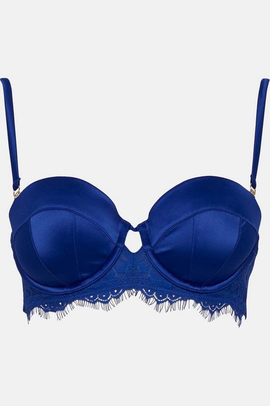 KarenMillen Satin And Lace Padded Balcony Bra 4