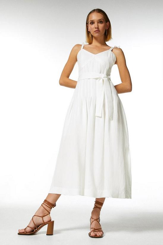 KarenMillen Petite Linen Blend Cami Corset Maxi Dress 1