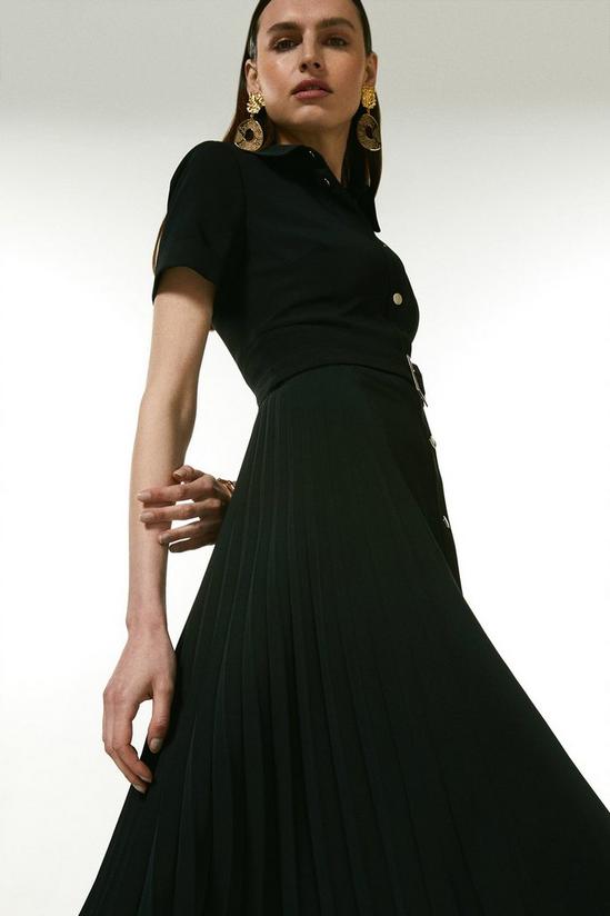 KarenMillen Soft Tailored Pleat Shirt Midi Dress 1