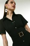 KarenMillen Soft Tailored Pleat Shirt Midi Dress thumbnail 2