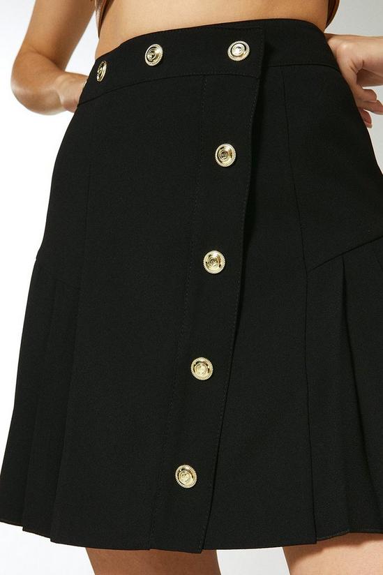 KarenMillen Pleat Panelled Military Button A Line Skirt 2