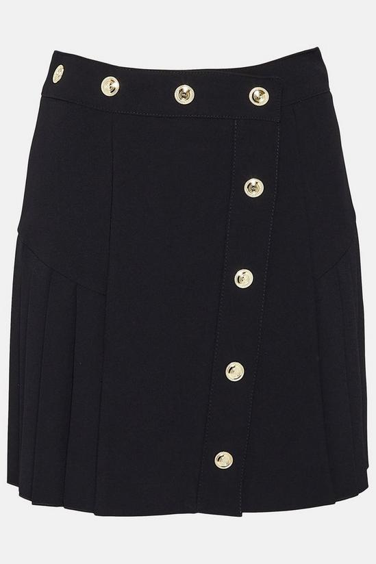 KarenMillen Pleat Panelled Military Button A Line Skirt 4