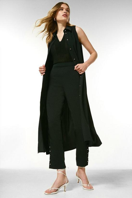 KarenMillen Soft Tailored Sleeveless Side Button Dress 4