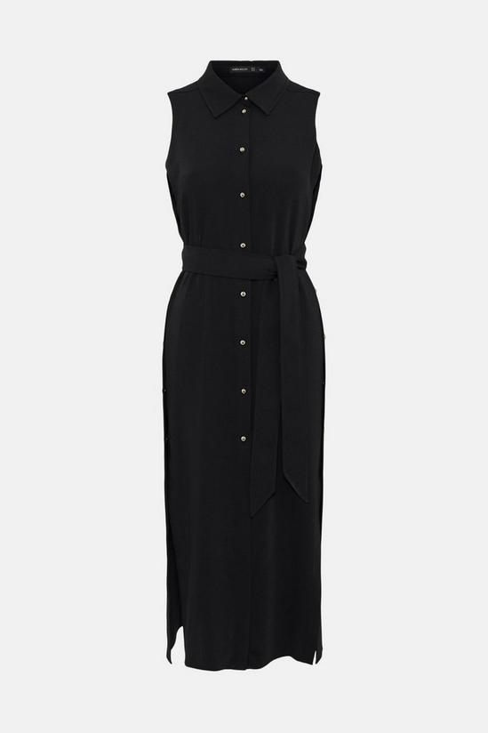 KarenMillen Soft Tailored Sleeveless Side Button Dress 5