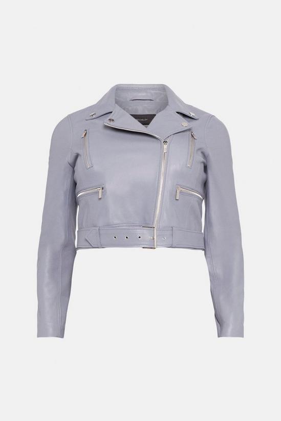KarenMillen Plus Size Leather Belted  Crop Jacket 5